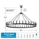 59.1 Inch 36-Light Wagon Wheel Chandelier by HouseOfZazla