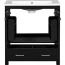 30' Black Bathroom Vanity with Single Sink, Combo Cabinet Undermount Sink, Bathroom Storage Cabinet with 2 Doors and a Drawer, Soft Closing, Multifunctional Storage, Solid Wood Frame