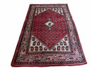 4 X 6.5 Antique Handmade Wool Rug Paisley Boteh Design Tribal Rug Red Ivory