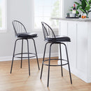 Riley - Claire Farmhouse Fixed Height Barstool With Swivel With Round Footrest (Set of 2) by HouseOfZazla