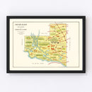Vintage Map of La Pampa, 1933