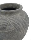 D10.2x8.9" Cross-Hatch Terracotta Vase