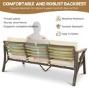6-Piece Outdoor Patio Furniture Set with Steel Frame Sofa & Acacia Wood Table by HouseOfZazla
