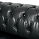Comfy 3 Seat Sofa with Wooden Legs - Black by HouseOfZazla