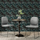 Green Fern Floral Botanical Pattern Wallpaper.