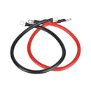 2Pcs 2 AWG Gauge Copper Battery Cables Car Inverter Copper Wire Cable with 3/8In Lugs for Motorcycle Automotive RV Solar ATV