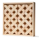 32-Piece Wooden X-Shape Building Blocks Set with Storage Tray