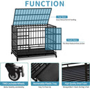 48 Inch Heavy Duty Indestructible Dog Crate with Wheels