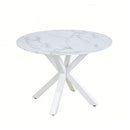 Cross Leg Dining Table With Round Top, For 4 - 6 People - White by HouseOfZazla