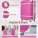 24 IN Luggage 1 Piece with TSA lock, Expandable Lightweight Suitcase Spinner Wheels, Vintage Luggage,Pink