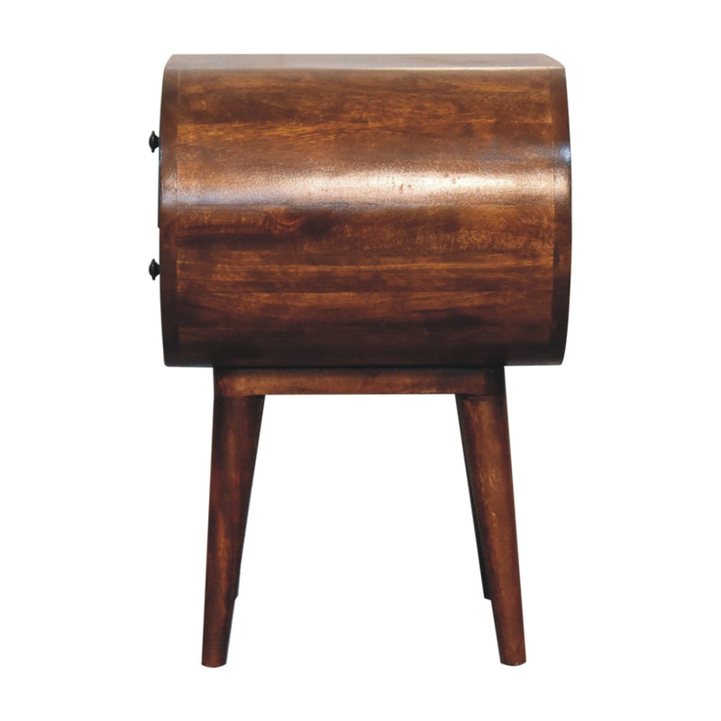 Solid Wood Large Chestnut Circular Bedside Table, photo 9 of 10