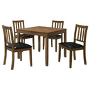 Parkwood 5-piece Square Dining Table Set Honey Brown