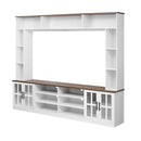 Wall Unit Entertainment Center With Bookshelves For TVs Up To 80", Tempered Glass Doors And Adjustable Shelves by HouseOfZazla
