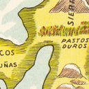 Vintage Map of Andes Mountains, 1933
