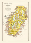 Vintage Map of Andes Mountains, 1933
