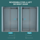 Modern Single Slide Shower Door, Tempered Glass, Stainless Steel Frame by HouseOfZazla