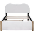 Upholstered Platform Bed With Wood Supporting Feet And Trundle by Unique Piece Furniture
