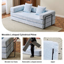 Convertible Floor Sofa Bed With Pillow Back Support Armrest