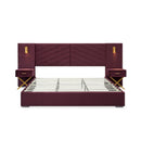 Comfortable Upholstered Bed With Vertical Channel Tufted Wingback Headboard by HouseOfZazla