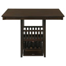 Finley - Square Counter Table With Storage Pedestal Dining Table - Espresso by HouseOfZazla