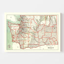 Vintage Map of Washington 1909