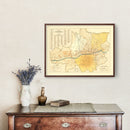 Vintage Map of Sarajevo, Bosnia 1932