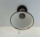 Original Vintage Rustic Industrial Green Enamel Gas Station Ceiling Light