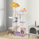 66 Inch Cute Cat Tree Cats Multi-level Tall Cat Tower with Sisal Covered Scratching Posts-Purple by LJGDeals