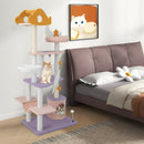 66 Inch Cute Cat Tree Cats Multi-level Tall Cat Tower with Sisal Covered Scratching Posts-Purple by LJGDeals