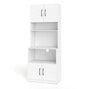 66 Inch Kitchen Pantry Cabinet with Charging Station and Adjustable Shelves for Dining Room by DirectDeals
