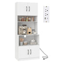66 Inch Kitchen Pantry Cabinet with Charging Station and Adjustable Shelves for Dining Room by LJGDeals