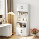 66 Inch Kitchen Pantry Cabinet with Charging Station and Adjustable Shelves for Dining Room by DirectDeals