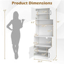 66 Inch Kitchen Pantry Cabinet with Charging Station and Adjustable Shelves for Dining Room by DirectDeals