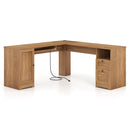 66 Inch L-Shaped Writing Study Workstation Computer Desk with Drawers by LJGDeals