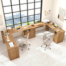 66 Inch L-Shaped Writing Study Workstation Computer Desk with Drawers by LJGDeals