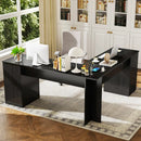 66 Inch L-Shaped Writing Study Workstation Computer Desk with Drawers by LJGDeals