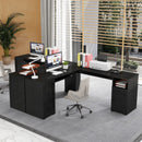 66 Inch L-Shaped Writing Study Workstation Computer Desk with Drawers by LJGDeals