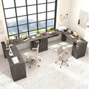 66 Inch L-Shaped Writing Study Workstation Computer Desk with Drawers by LJGDeals