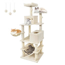 66 Inch Tall Cat Tree Multi-Level Cat Tower with 2 Condos Sisal Scratching Posts by LJGDeals