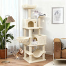 66 Inch Tall Cat Tree Multi-Level Cat Tower with 2 Condos Sisal Scratching Posts by LJGDeals