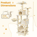66 Inch Tall Cat Tree Multi-Level Cat Tower with 2 Condos Sisal Scratching Posts by LJGDeals