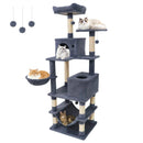 66 Inch Tall Cat Tree Multi-Level Cat Tower with 2 Condos Sisal Scratching Posts by LJGDeals