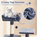 66 Inch Tall Cat Tree Multi-Level Cat Tower with 2 Condos Sisal Scratching Posts by LJGDeals