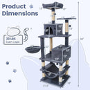 66 Inch Tall Cat Tree Multi-Level Cat Tower with 2 Condos Sisal Scratching Posts by LJGDeals
