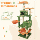 66 Inch Tall Cat Tree Multi-Level Cat Tower with 2 Condos Sisal Scratching Posts by LJGDeals