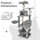 66 Inch Tall Cat Tree Multi-Level Cat Tower with 2 Condos Sisal Scratching Posts by LJGDeals