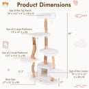 66 Inch Tall Solid Wood Cat Tree Modern Wooden Cat Tower with Perch-White by LJGDeals