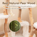 66 Inch Tall Solid Wood Cat Tree Modern Wooden Cat Tower with Perch-White by LJGDeals