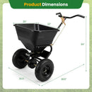 Walk-Behind Broadcast Spreader 66 LBS with 13" Tires by LJGDeals