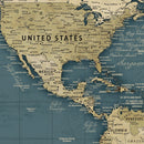 Personalized Push Pin World Map Canvas – Custom Framed